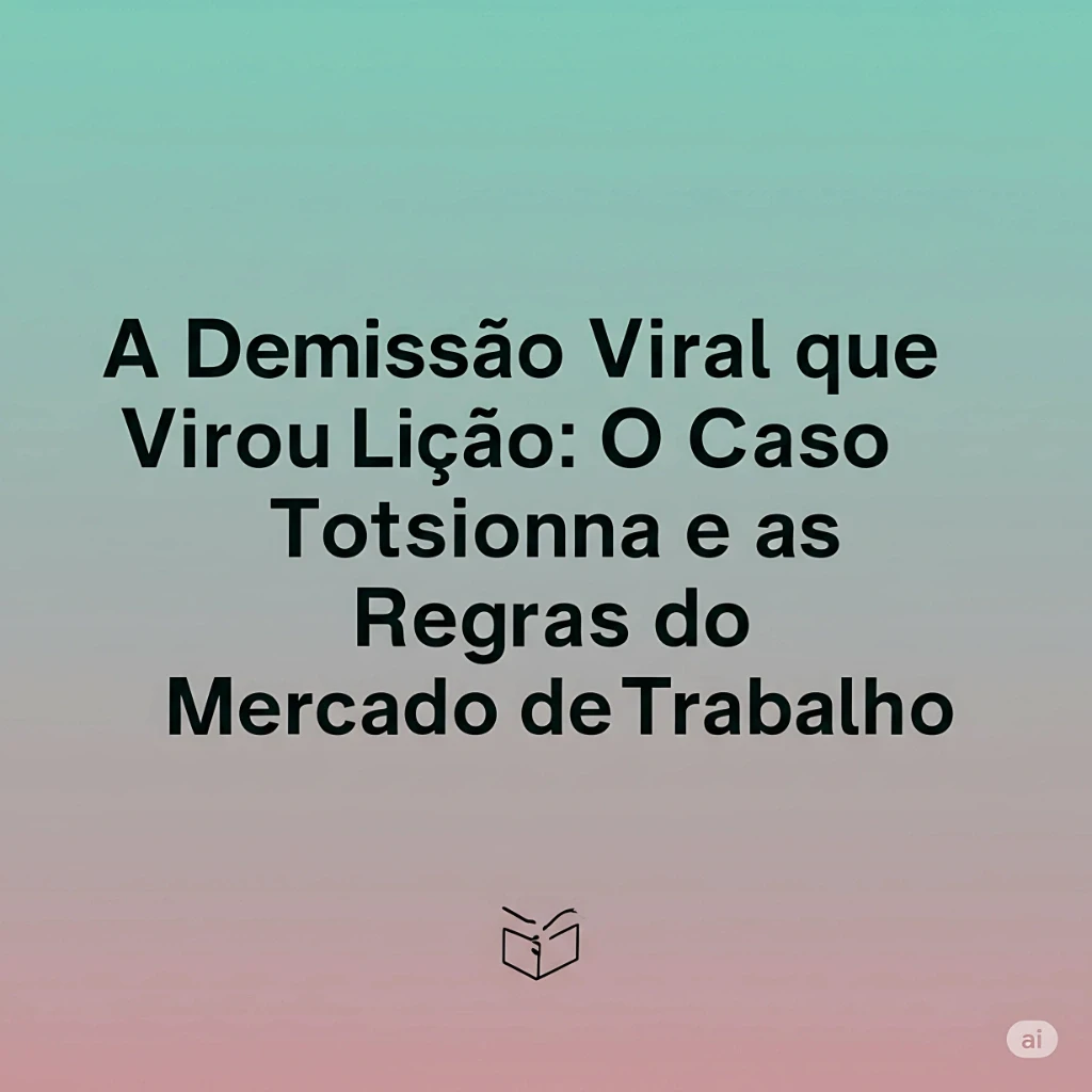 A Demissão Viral que Virou Lição: O Caso Totsionna e as Regras do Mercado de Trabalho