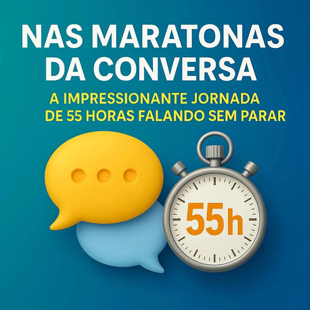 Nas maratonas da conversa: a impressionante jornada de 55 horas falando sem parar