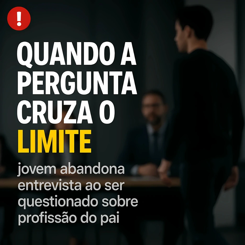 Quando a pergunta cruza o limite: jovem abandona entrevista ao ser questionado sobre profissão do pai