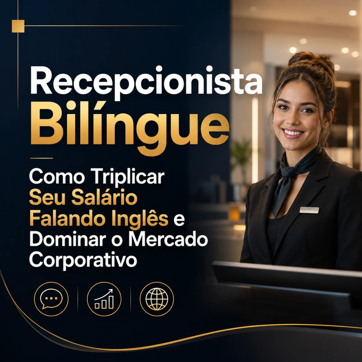 Recepcionista Bilíngue: Como Triplicar Seu Salário Falando Inglês e Dominar o Mercado Corporativo